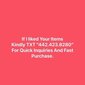 I’m interested in the item I liked. Text me: 442 423-8280
